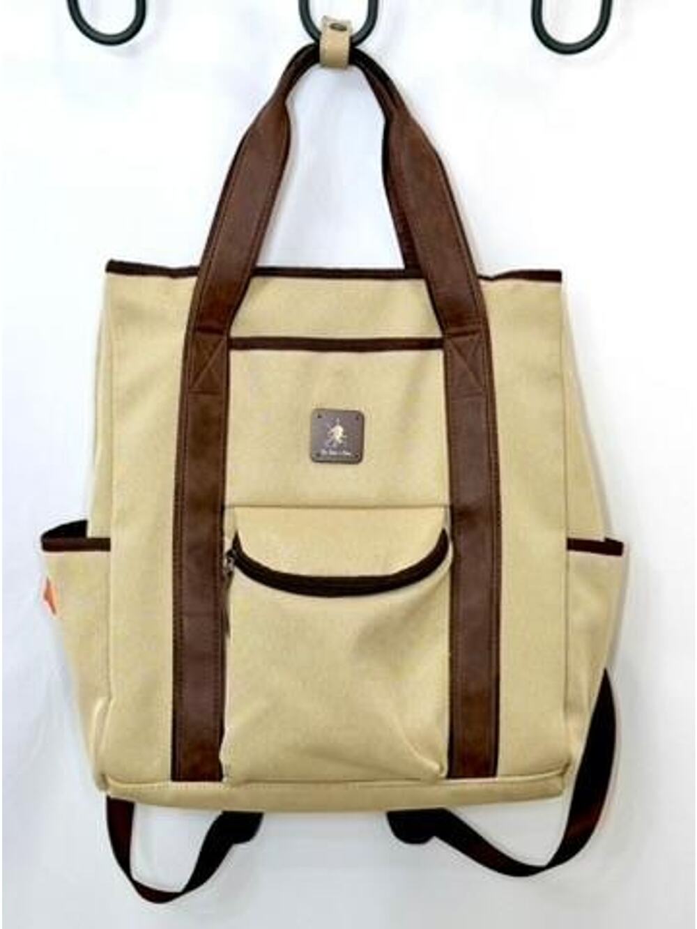 Stitch Golf Vintage Tuxe Tote Backpack Mens Tan Brown Convertible Travel Bag